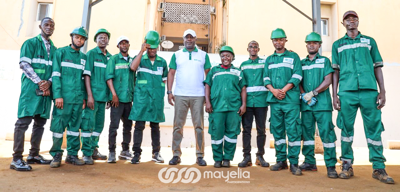 Le PDG de Mayelia Participations en visite auprès des équipes de Mayelia Automotive Guinée